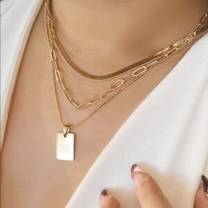 Carabiner Paperclip Chain 18K Gold Plated Necklace